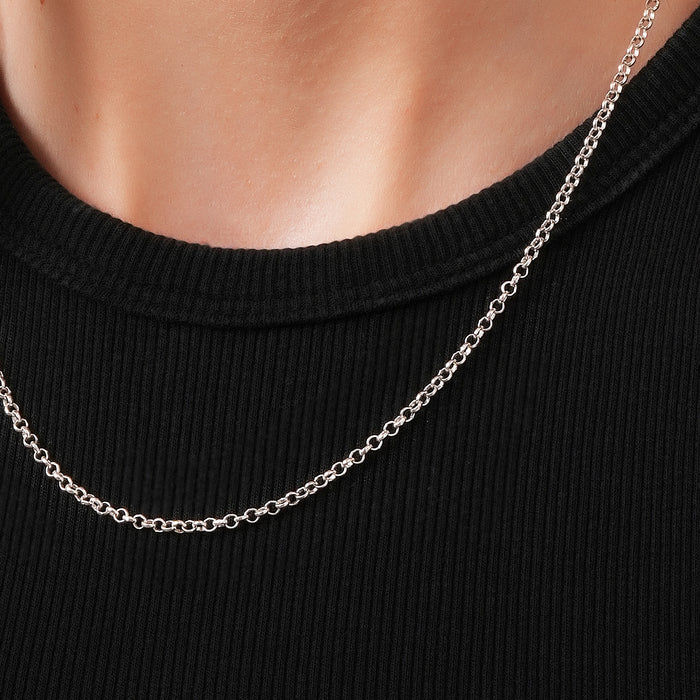 Rolo Chain Necklace 925 Sterling Silver 3.5mm - Unisex