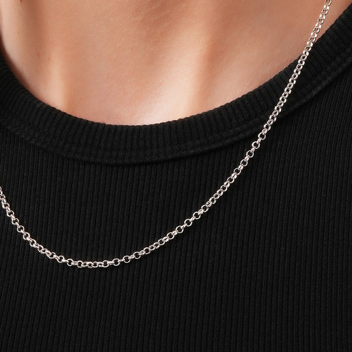 Rolo Chain Necklace 925 Sterling Silver 3.5mm - Women's