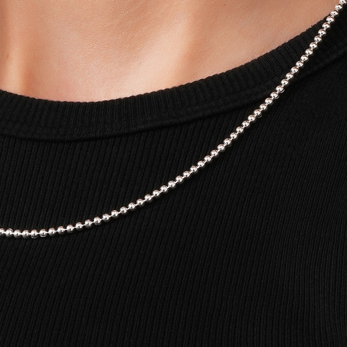 Ball Chain Necklace 925 Sterling Silver 2.4mm - Women's