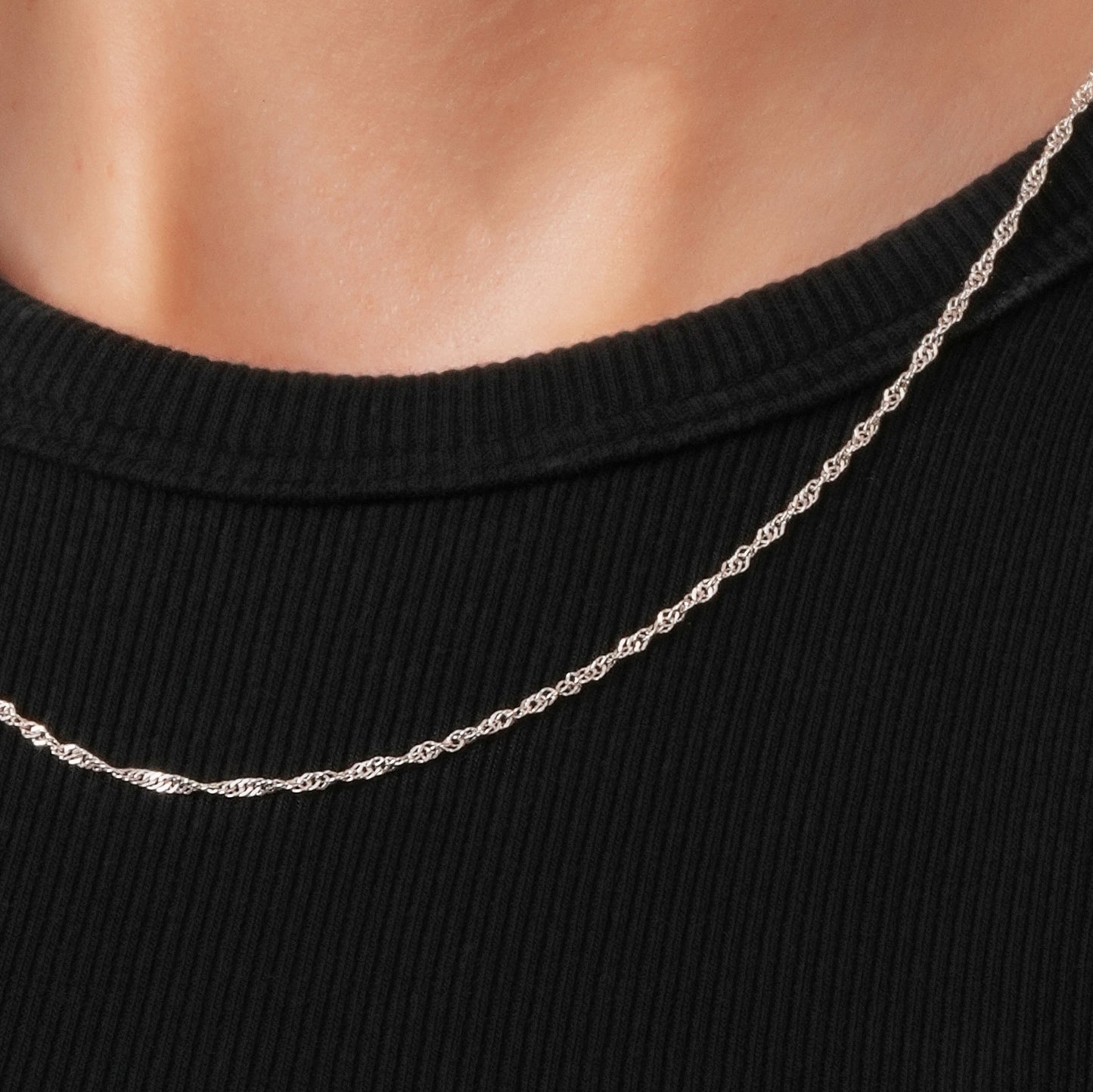 Disco Chain Necklace 925 Sterling Silver 1.6mm - Unisex