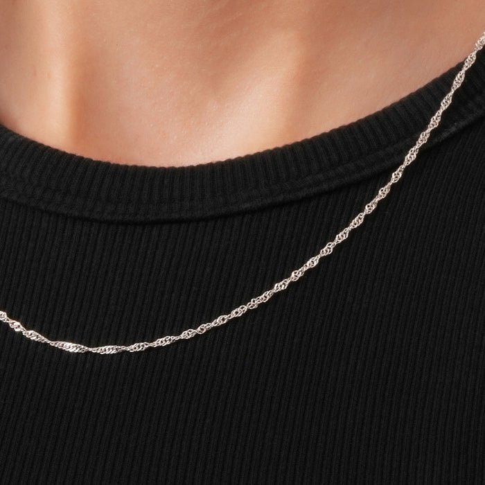 Disco Chain Necklace 925 Sterling Silver 1.6mm - Women's