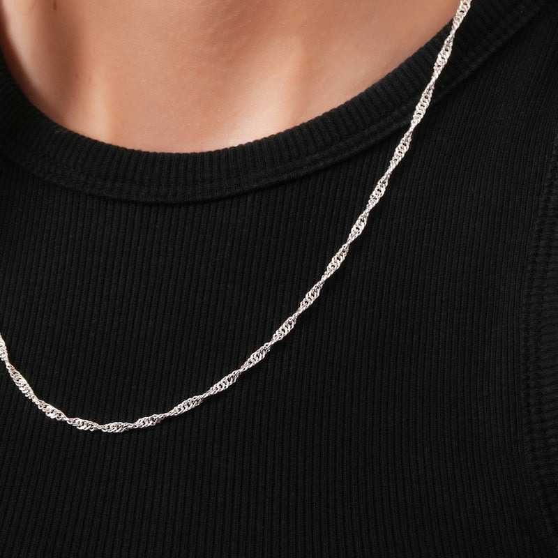 Disco Chain Necklace 925 Sterling Silver 2.5mm - Unisex