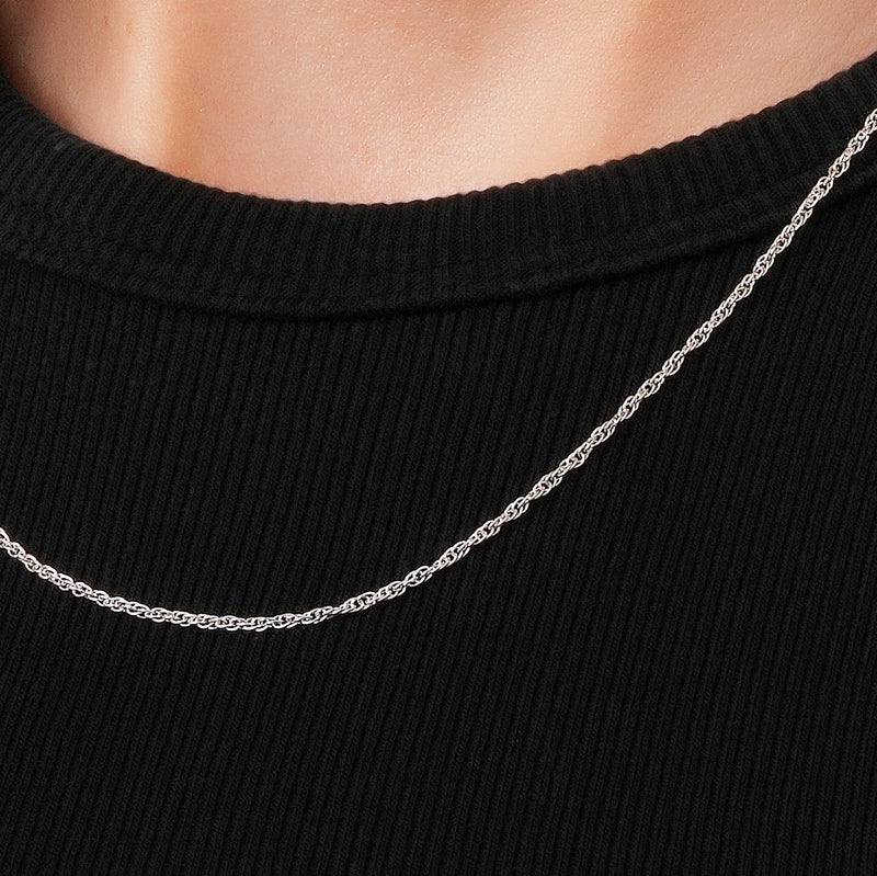 Rope Chain Necklace 925 Sterling Silver 1.4mm - Women's