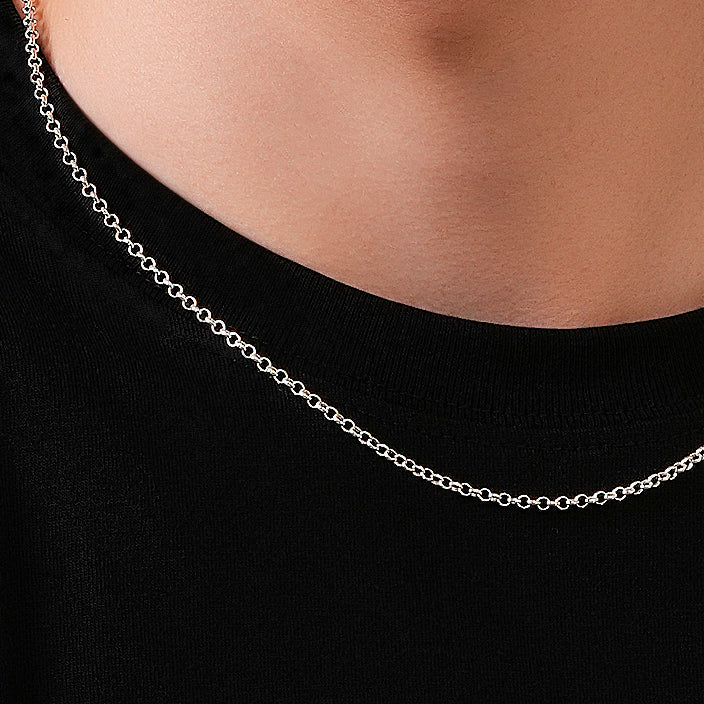 Rolo Chain Necklace 925 Sterling Silver 3.5mm - Men's