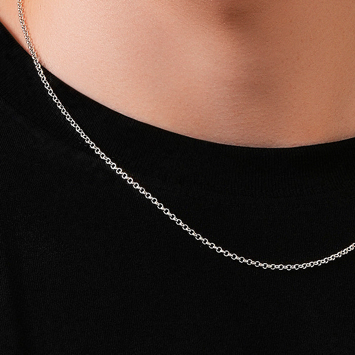 Rolo Chain Necklace 925 Sterling Silver 2mm - Men's