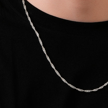 Disco Chain Necklace 925 Sterling Silver 2.5mm - Unisex