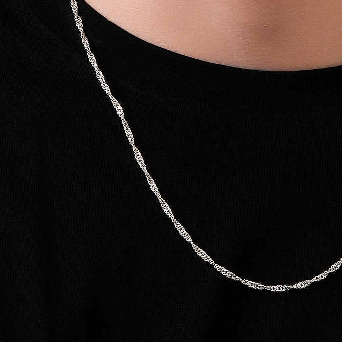 Disco Chain Necklace 925 Sterling Silver 2.5mm - Men's