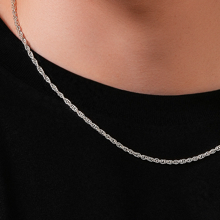 Rope Chain Necklace 925 Sterling Silver 2.5mm - Unisex