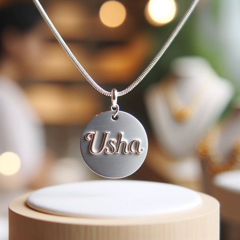 Usha Name Pendant Necklace in Premium Sterling Silver 925