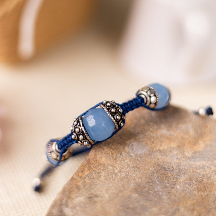 Chalcy Blue Beaded Bracelet