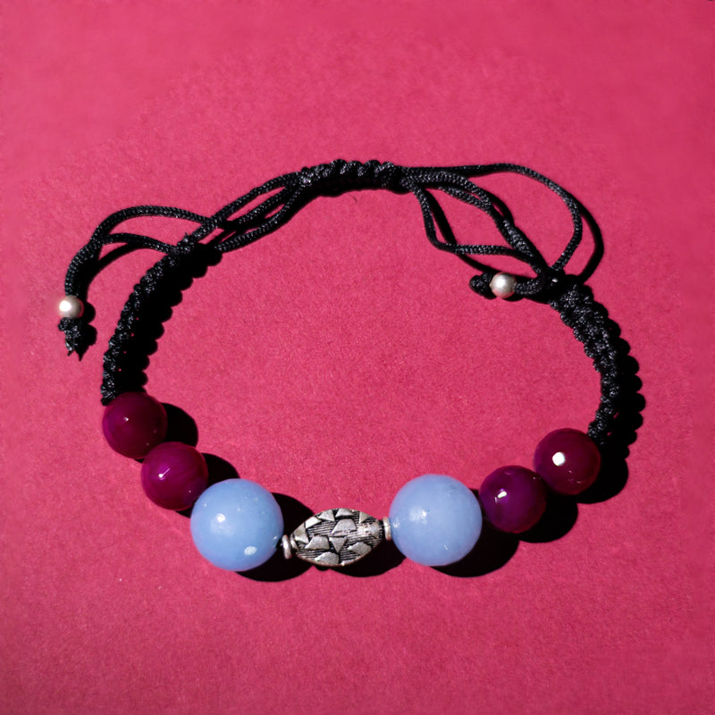 Pink and Aqua Classic Silver Bracelet