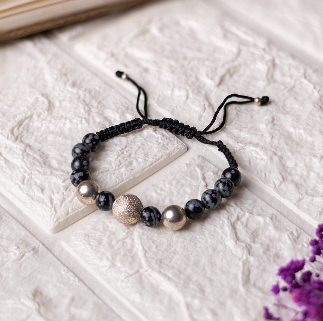 Lava Rock Sparkle Bead Bracelet