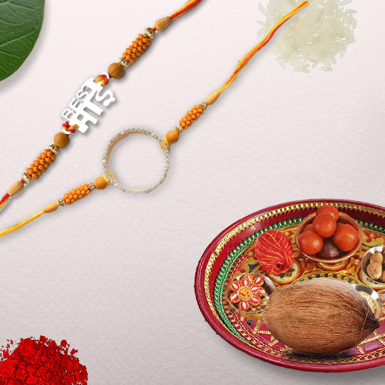 Combo Offer on Pure Silver Bhai Bhabhi Rakhi