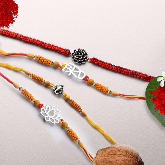 Combo Offer on 925 Pure Silver 4 Rakhi