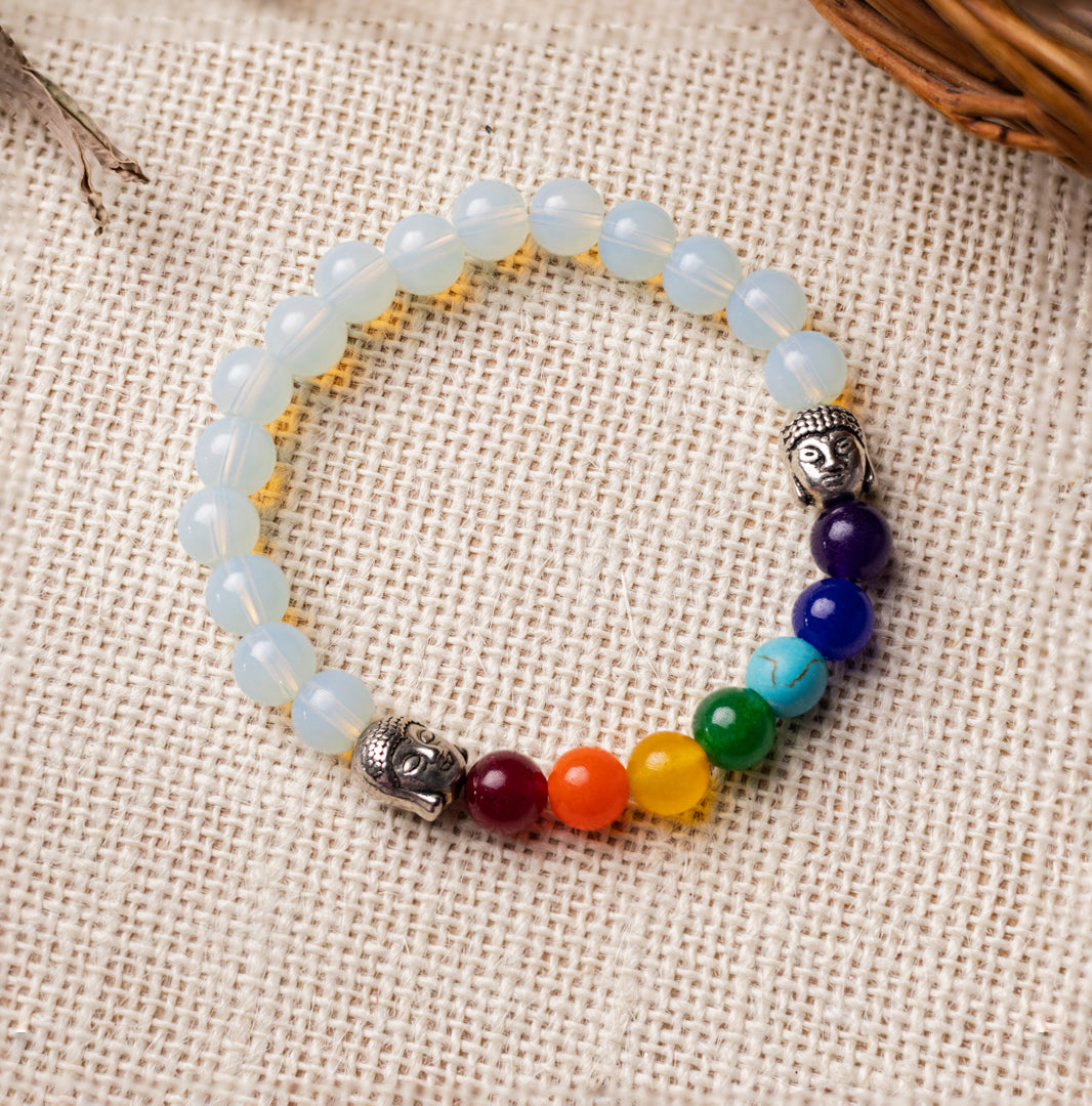 7 Chakra Beads Bracelets with Opalite