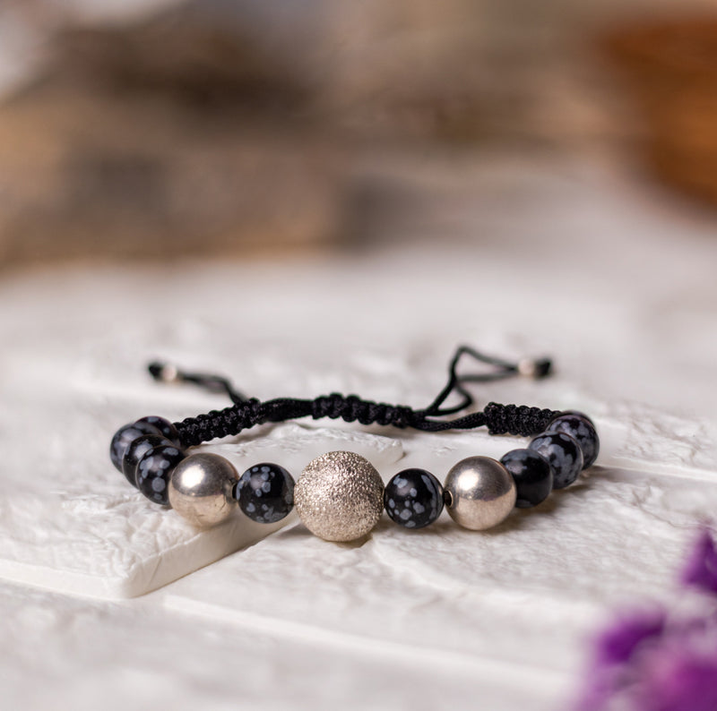 Lava Rock Sparkle Bead Bracelet