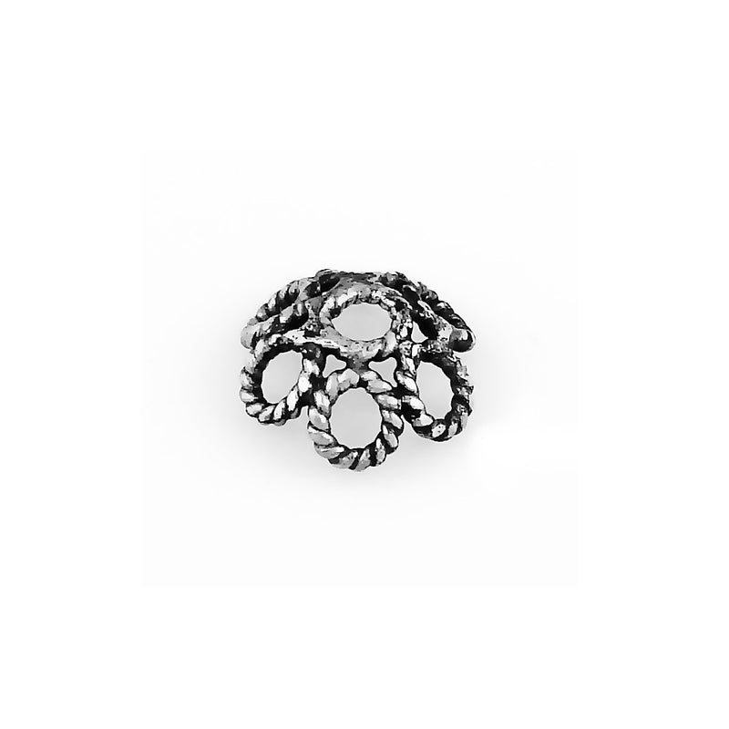 Flower Shaped Silver Bead Cap