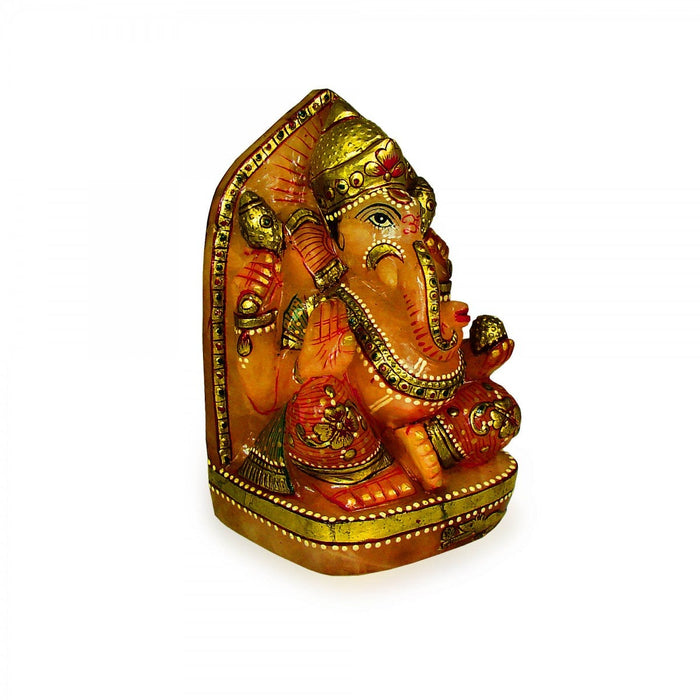 God Idols Carved on Reed Jade Stone The Lord Ganesha Idol