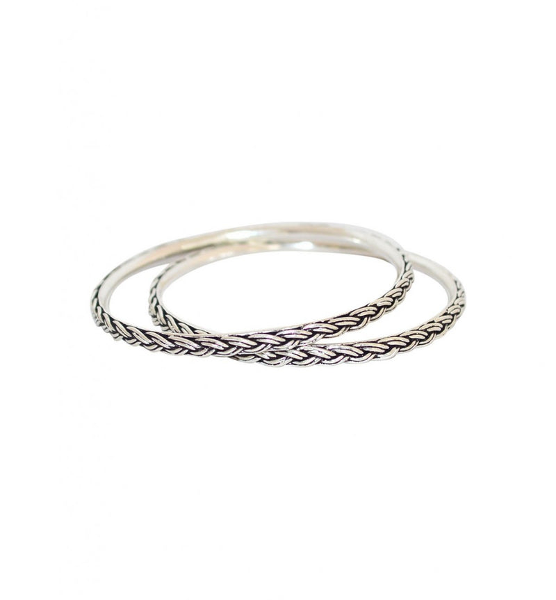 Oxdised Rava Silver Bangle