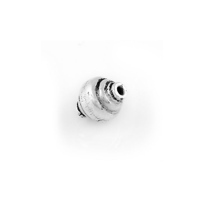 Round Spiral Shaped Silver Bali Bead