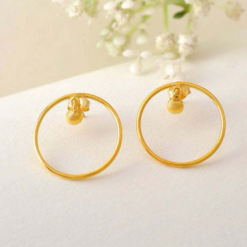 Silver Earrings 18K Gold plated Hoop Earrings Image 2