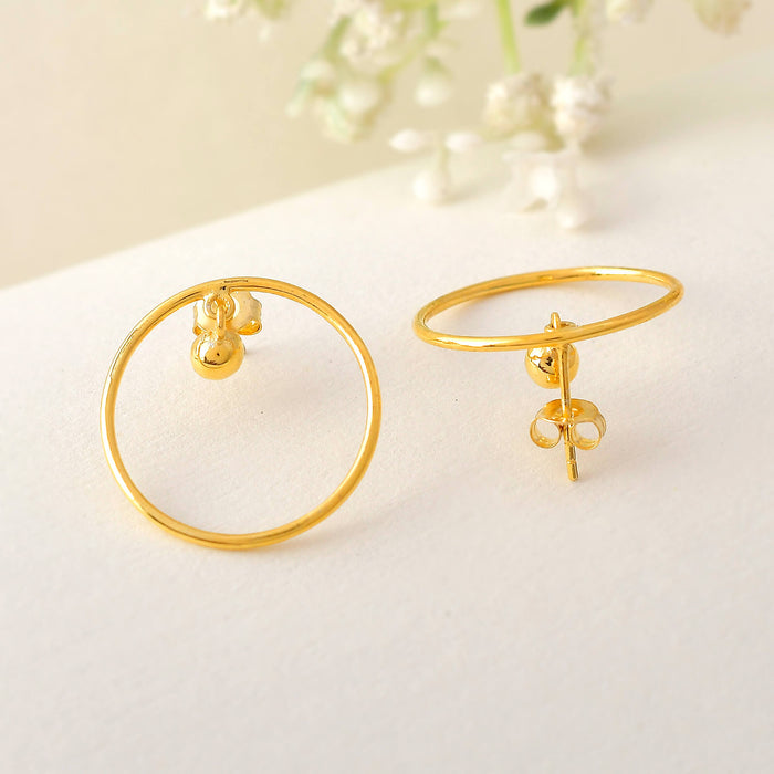 Silver Earrings 18K Gold plated Hoop Earrings