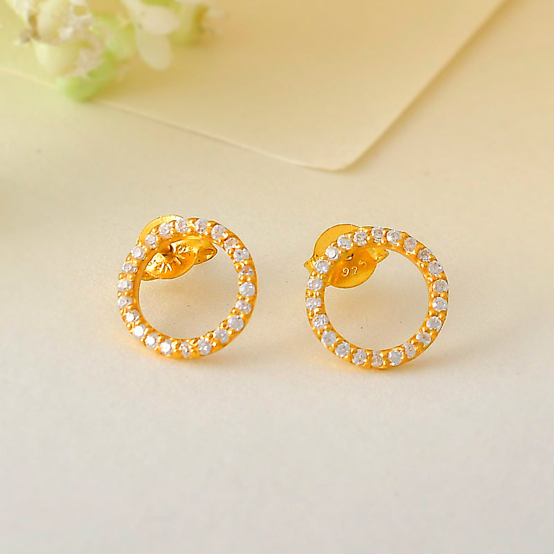 Silver Earrings Classic Gold Plated Hoop Earrings Image 1