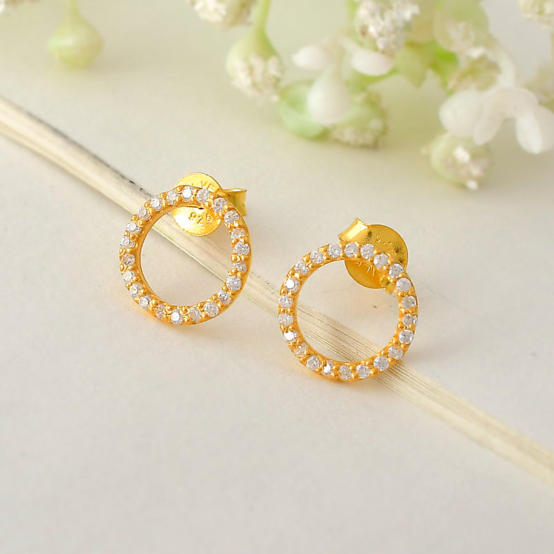 Silver Earrings Classic Gold Plated Hoop Earrings