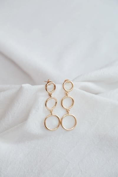 Silver Earrings Gold Tone Geometric Large Party Hoop Drop Earrings