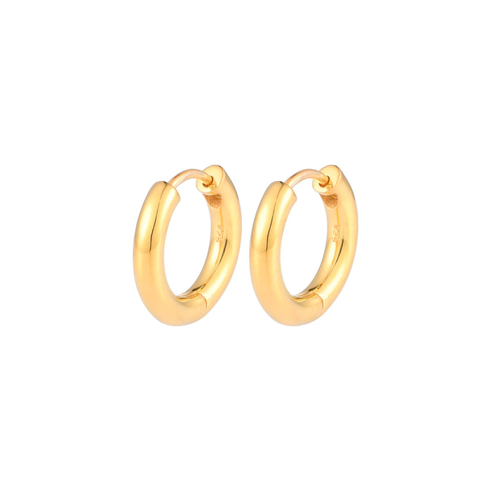 Silver Earrings Sparkling Gold Plated Bali Hoop Earrings Image 1