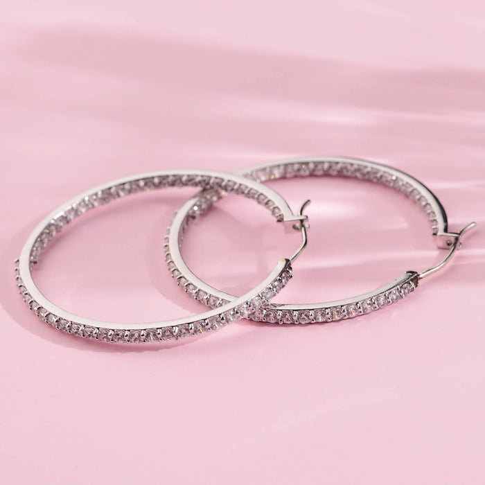 Silver Earrings Sterling Silver Hello Hoops image Image 1