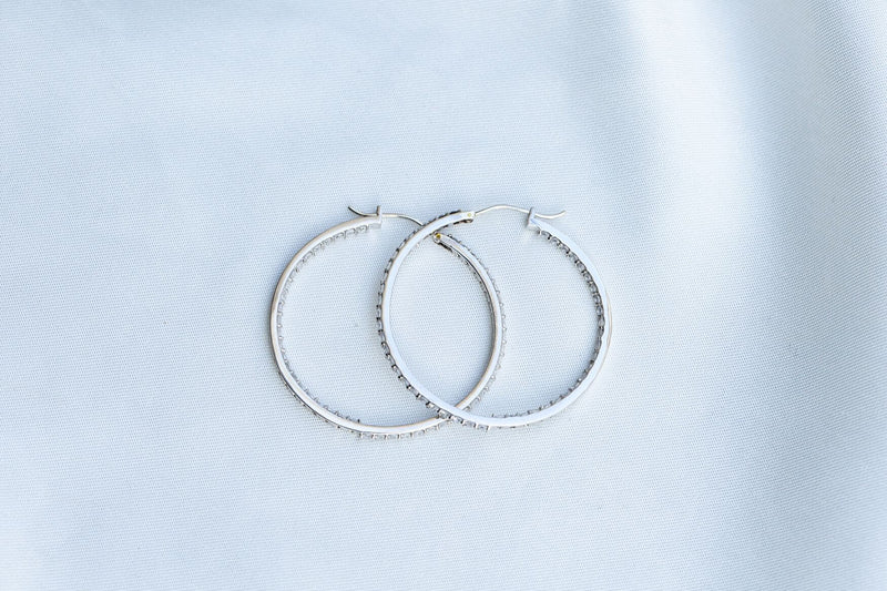 Silver Earrings Sterling Silver Hello Hoops image Image 3