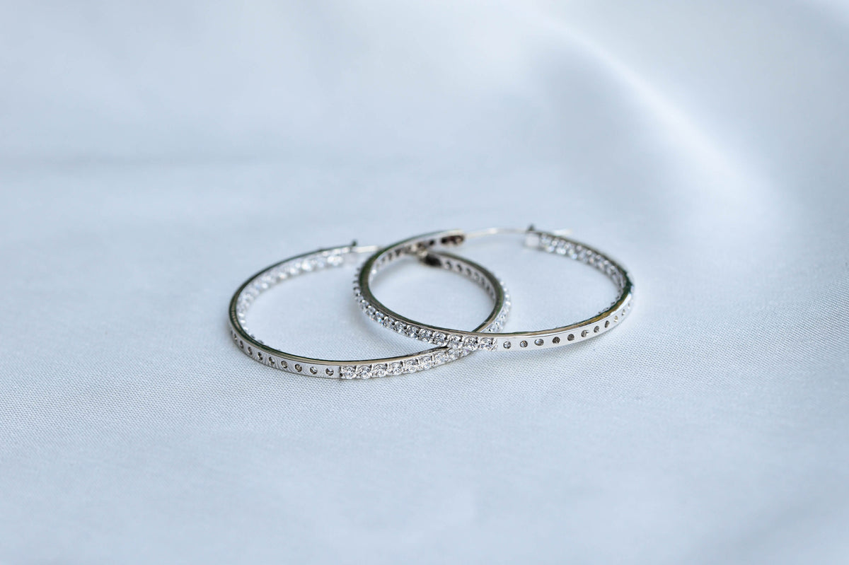 Silver Earrings Sterling Silver Hello Hoops