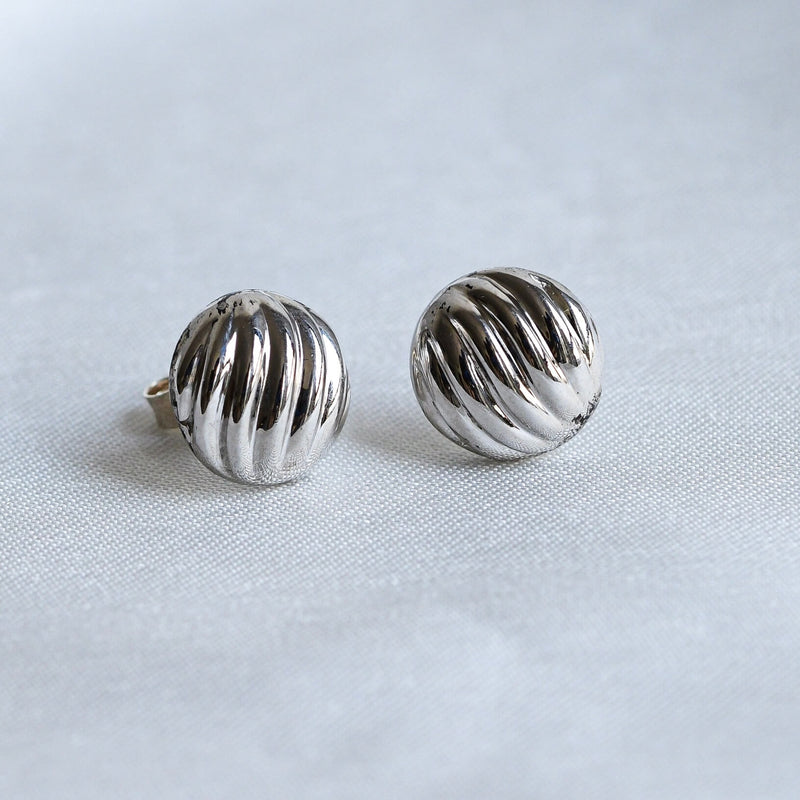 Silver Earrings Sterling Silver Ridge Studs Image 2