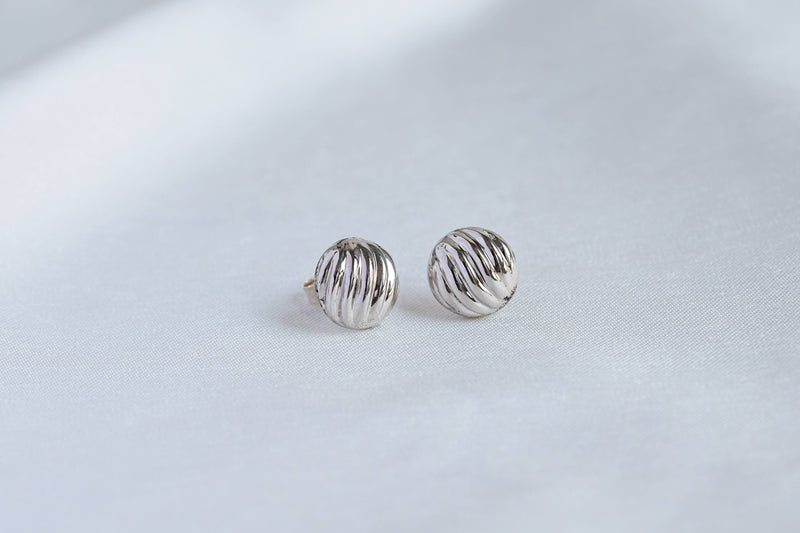 Silver Earrings Sterling Silver Ridge Studs