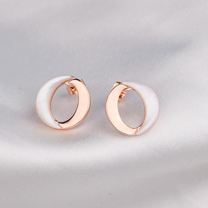 Silver Earrings Sunshine Oval Silver Studs Image 1