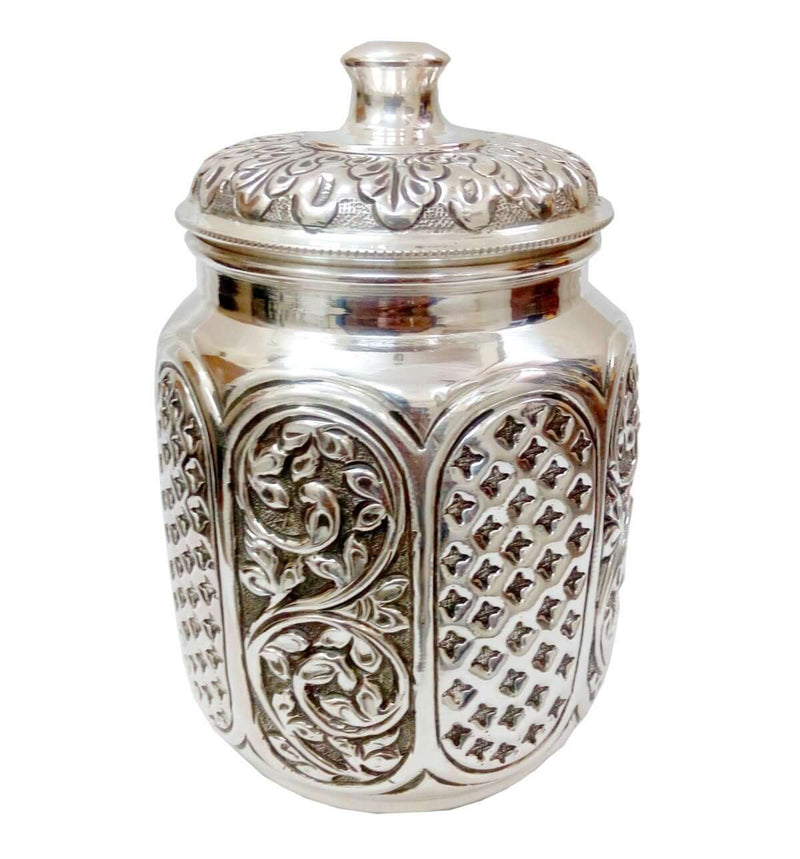 Silver Gift and Articles Designer Jar in Silver Image 1