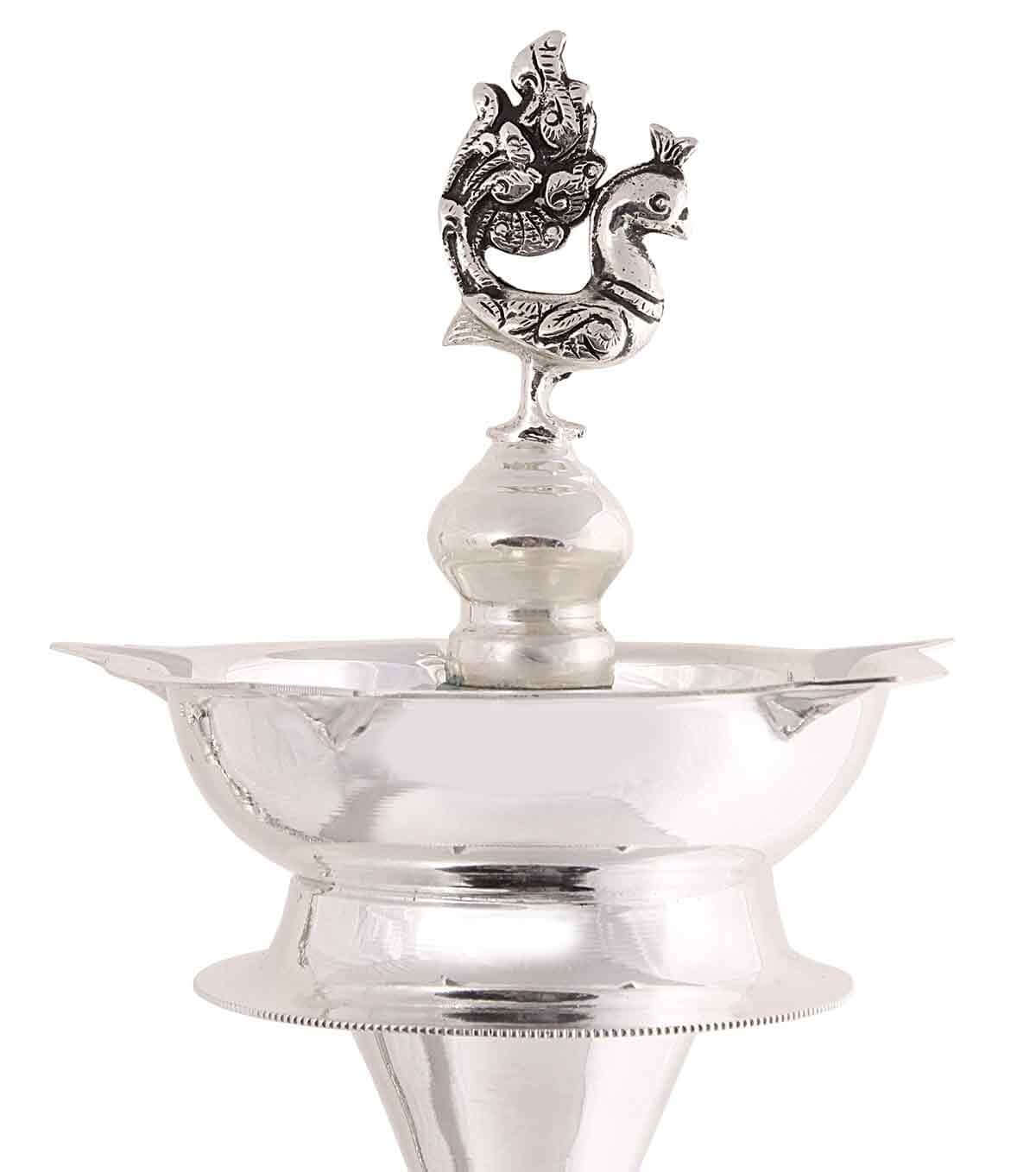 Buy Handcrafted German Silver Lakshmi Diya Online – Ashtok