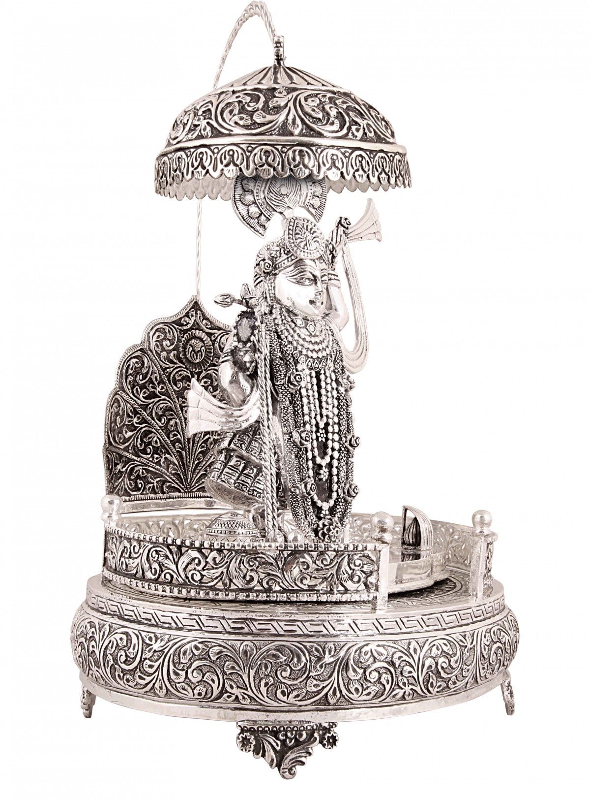 Lord Krishna Silver Idol - God Idols – VerveJewels