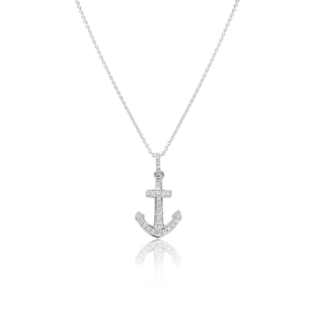 Silver Necklace Dainty Anchor Necklace