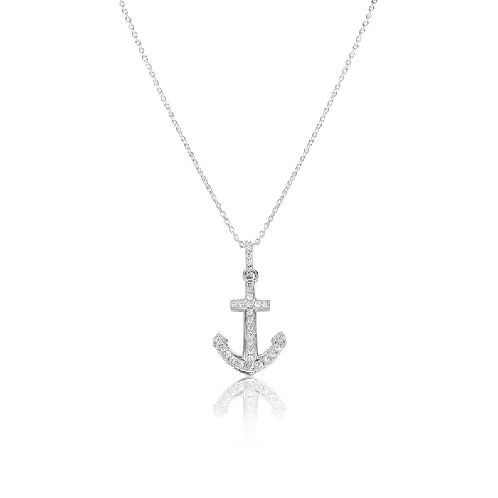 Silver Necklace Dainty Anchor Necklace