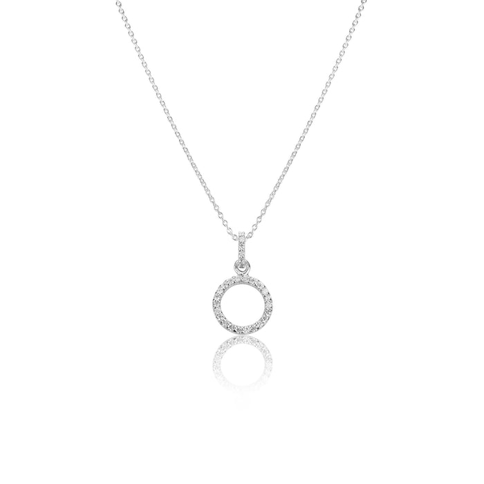 Silver Necklace Elegant Circle Necklace