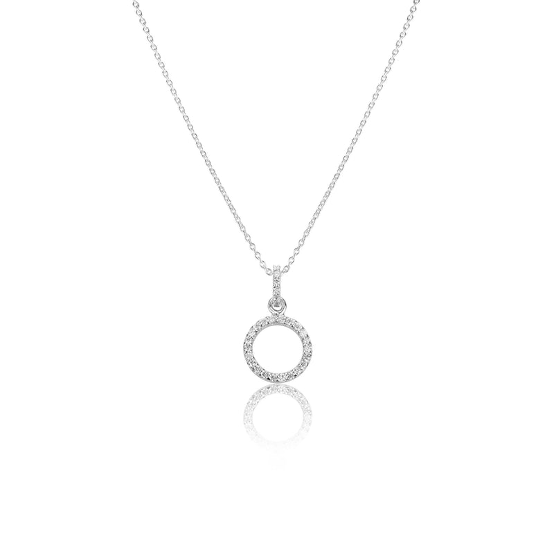 Silver Necklace Elegant Circle Necklace