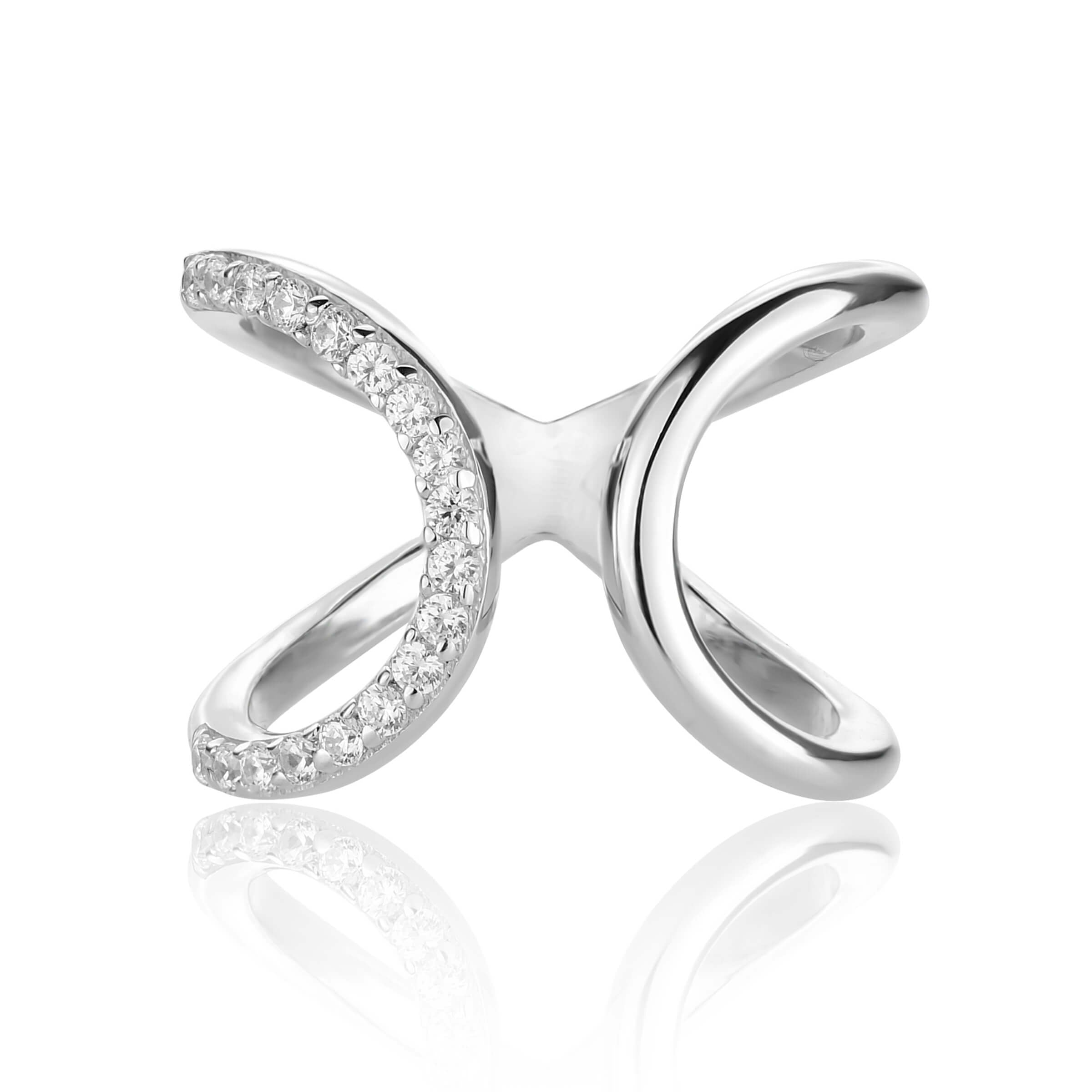 14K White Gold V-Shape Diamond Ring Guard (Size 7) Made In India  rm4297-025-wa - Walmart.com