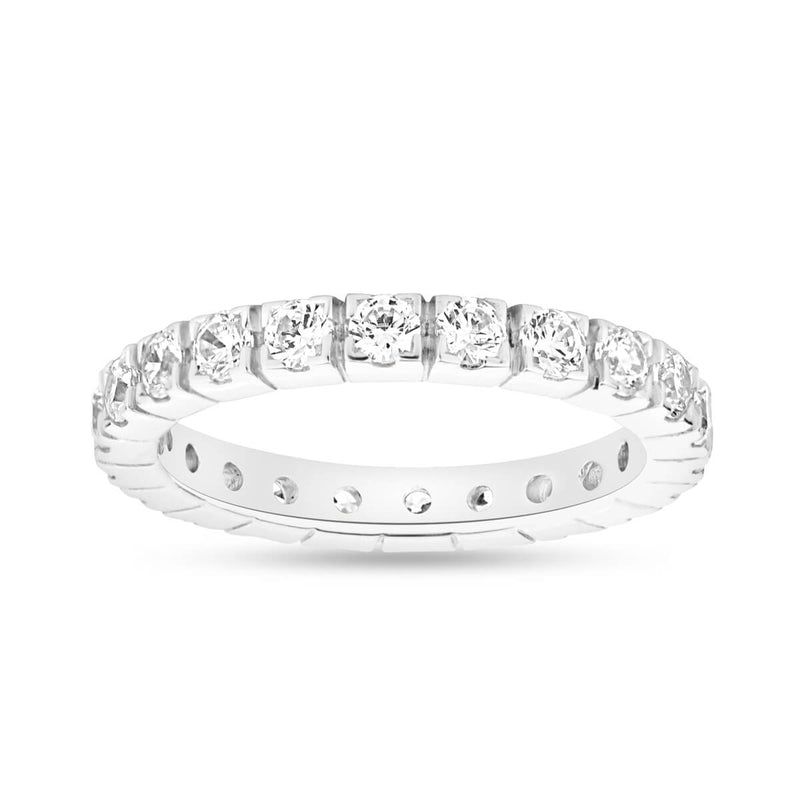 Silver Rings Premium Crystal-Studded 925 Silver Band