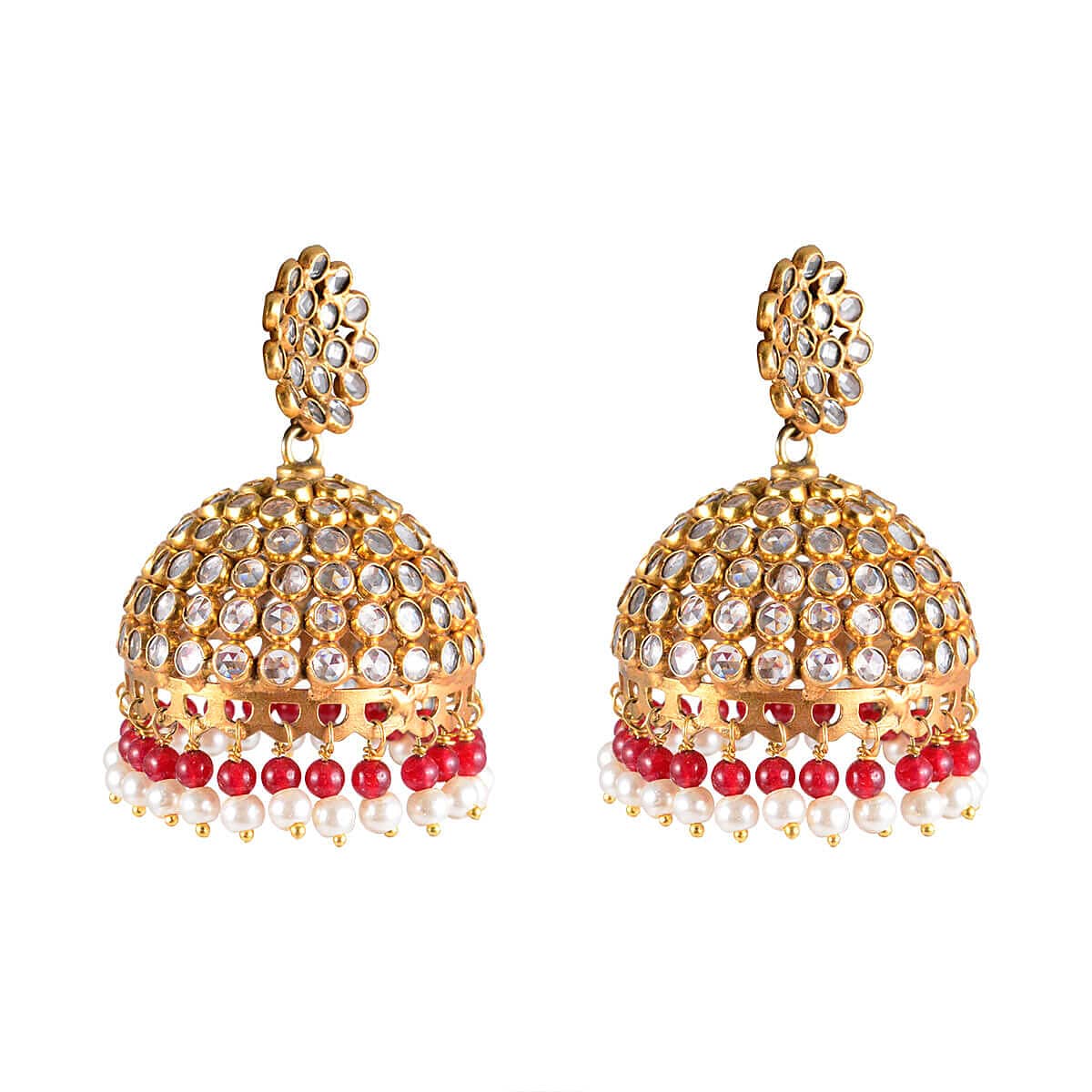 Tribal Earrings Crystal Stone Gold Colour Jhumki 2