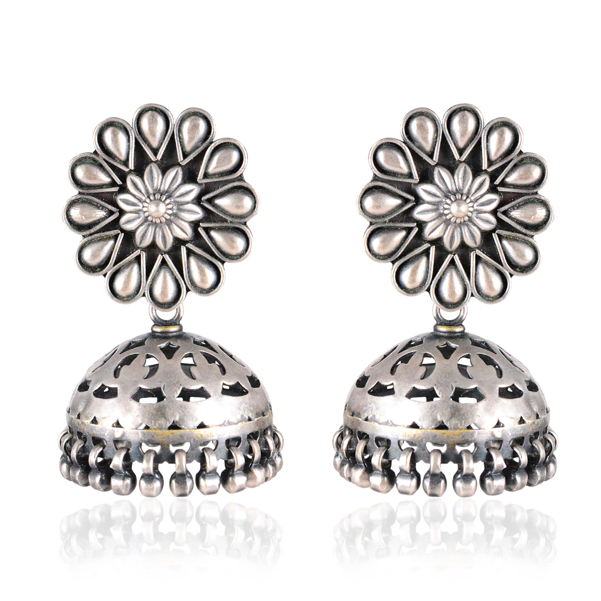 Pure silver deals jhumkas online shopping