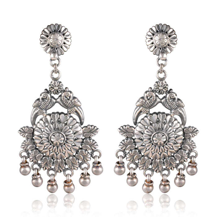 Tribal Earrings Long-Tail Silver Jhumki