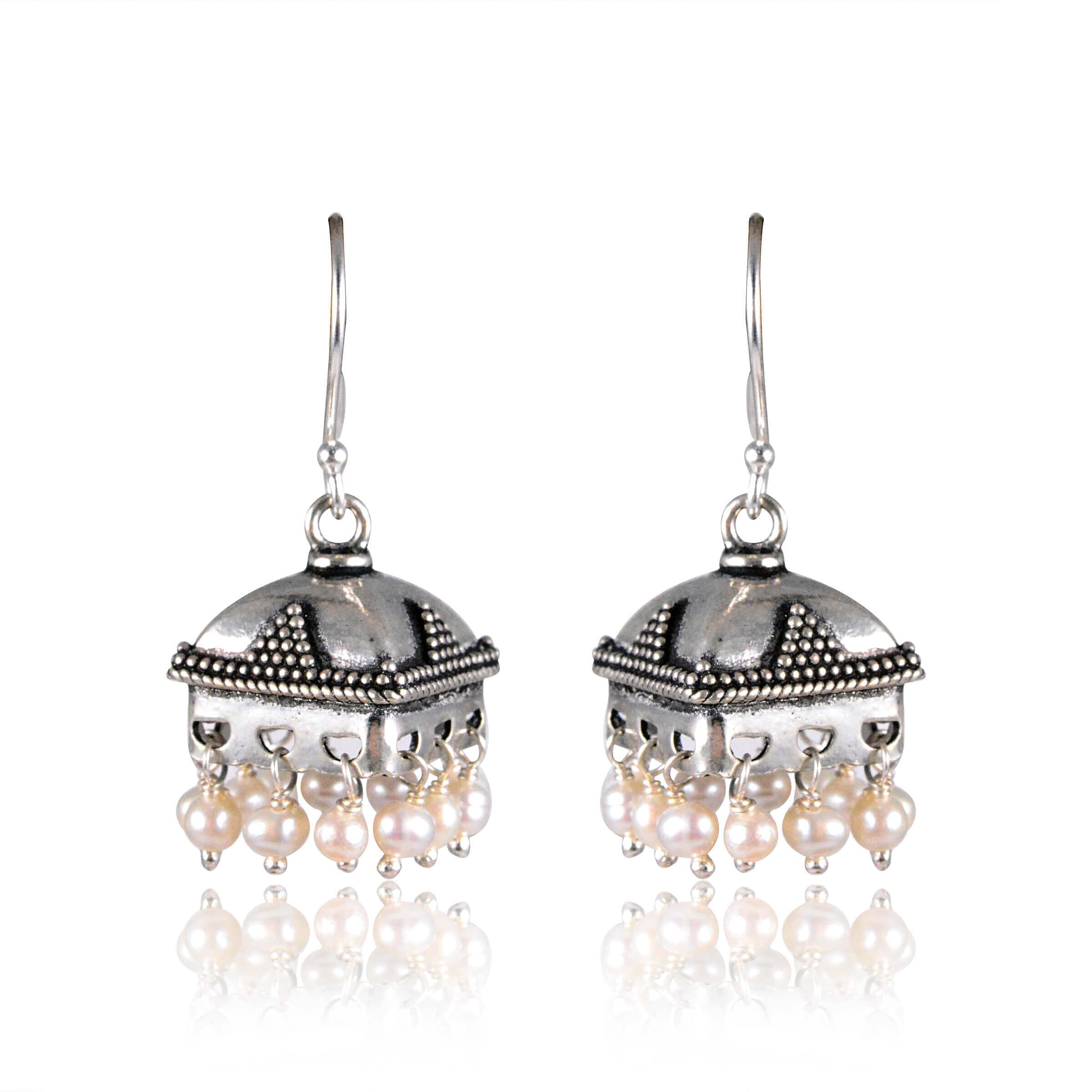 Buy silver jhumkas on sale online