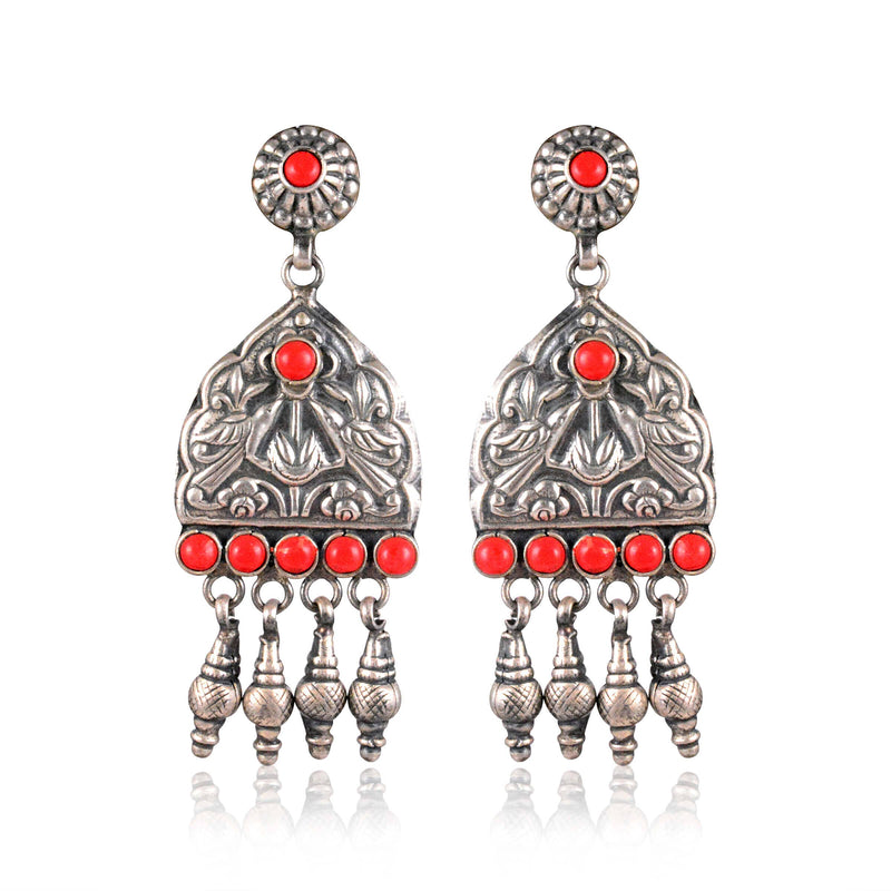 Tribal Earrings Mriganka Silver Earrings